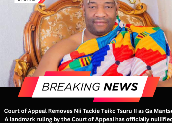Court of Appeal Removes Nii Tackie Teiko Tsuru II as Ga Mantse