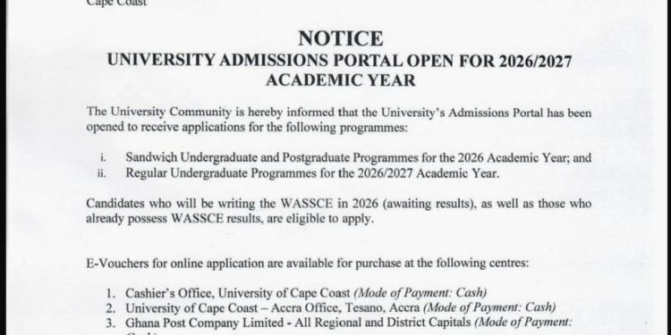 UCC Opens Admissions Portal for 2026/2027 Academic Year