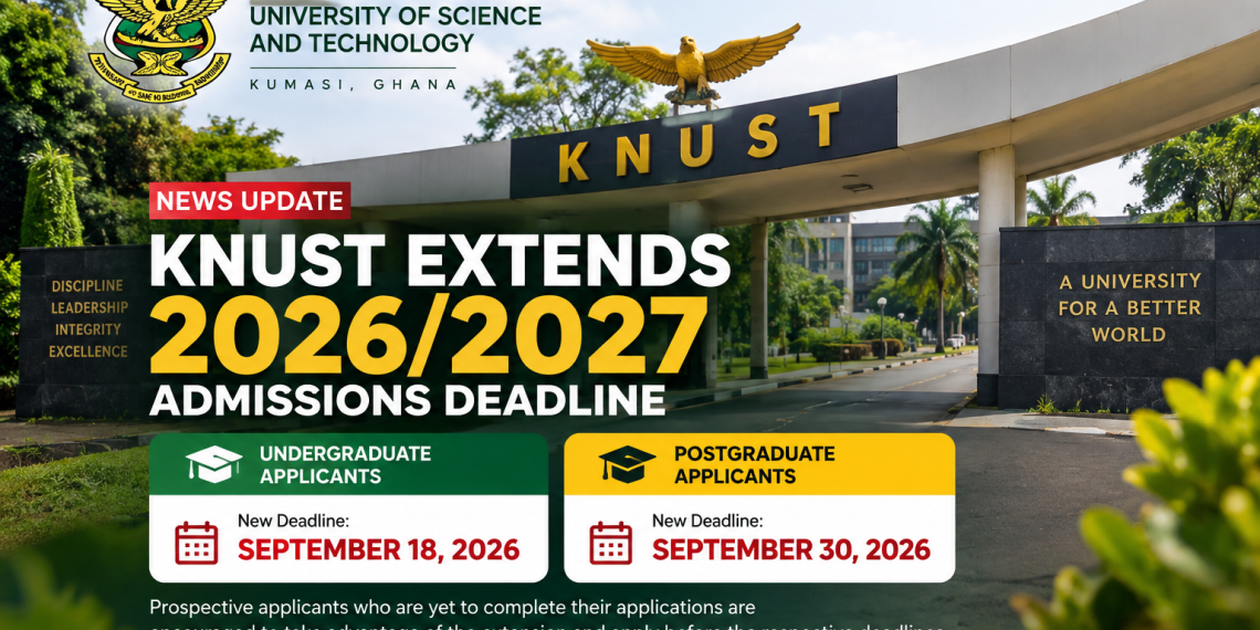 KNUST 2026/2027 admissions deadline