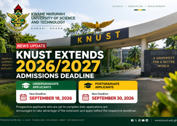 KNUST 2026/2027 admissions deadline