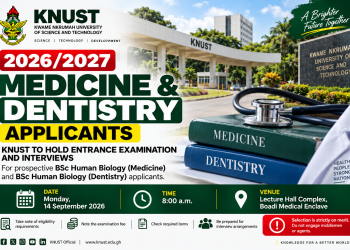 KNUST Sets Entrance Examination and Interviews for 2026/2027 Medicine & Dentistry Applicants
