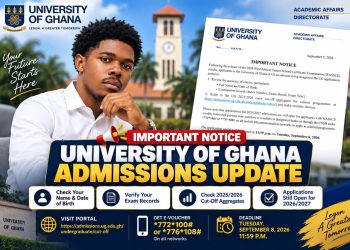 University of Ghana Releases Important Notice to 2026 WASSCE Applicants — Check Your Application Before September 8