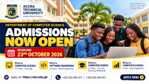 Accra Technical University Announces Admission Vacancies in Computer Science Programmes for 2026/2027
